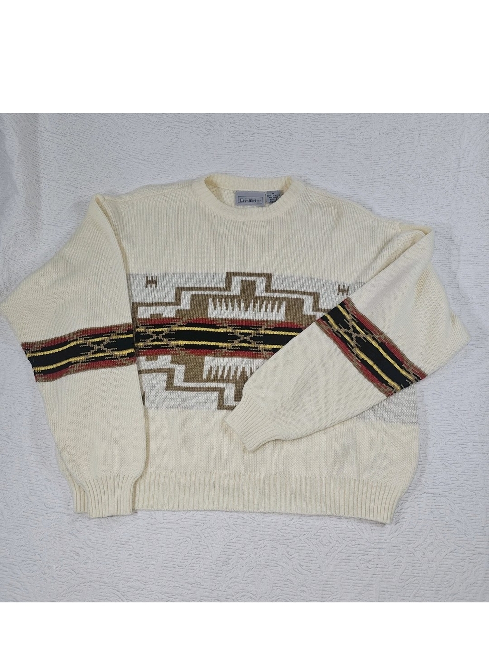 Vintage Rob Winter Western Southwestern Aztec Navajo Native Sweater Mens XL